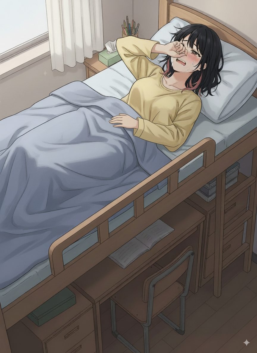 程时雨躺在床上哭泣